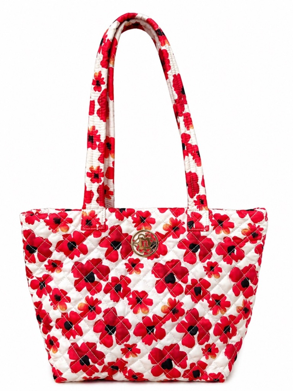 Nanette Lepore Red Poppy Floral Tote - Picture 1 of 2